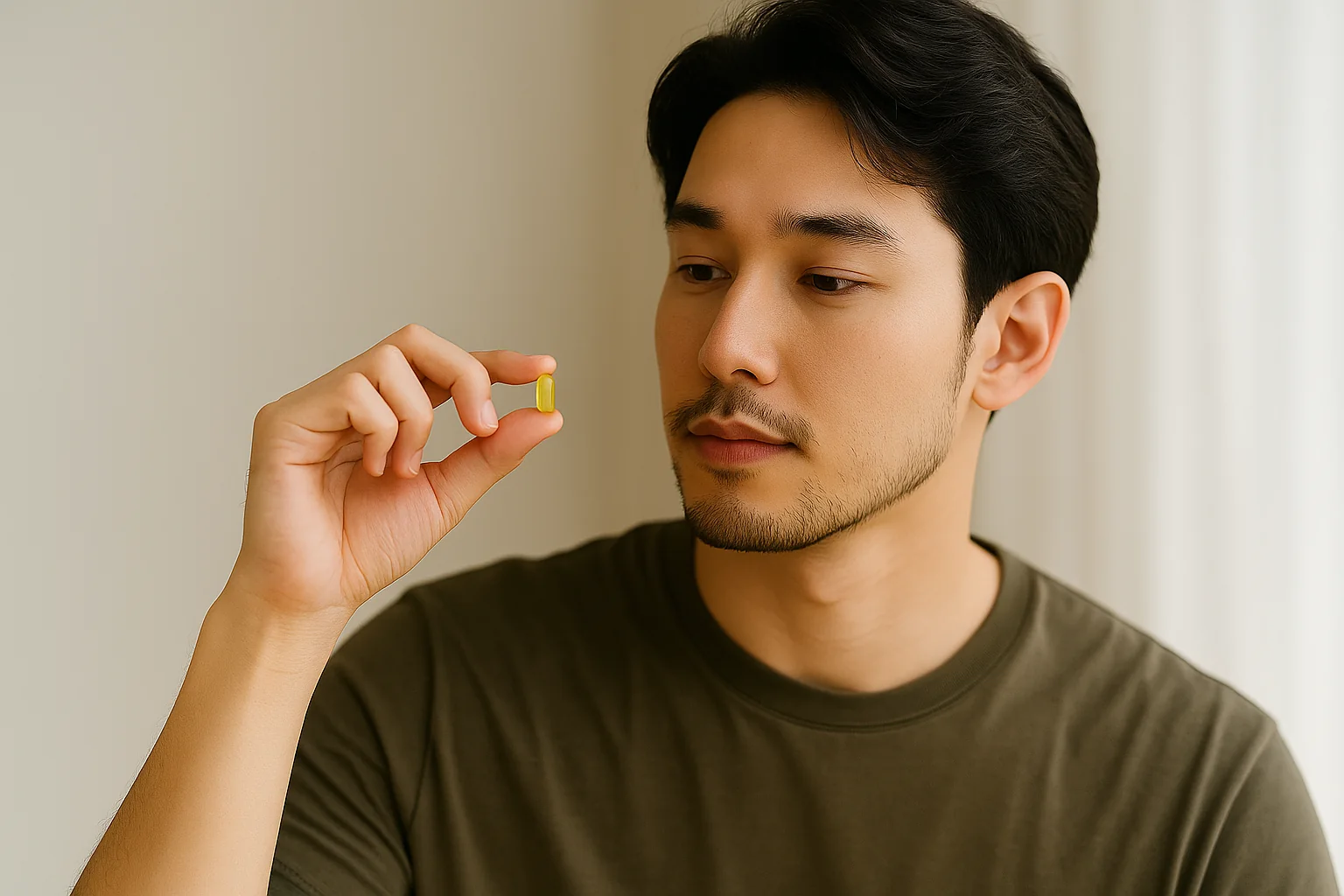 CBDカプセルを1粒用意