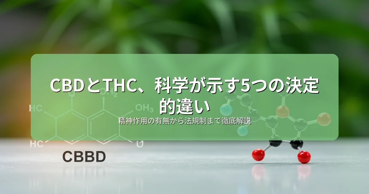 CBDとTHCの真実：科学が解き明かす5つの決定的相違点【2026年】