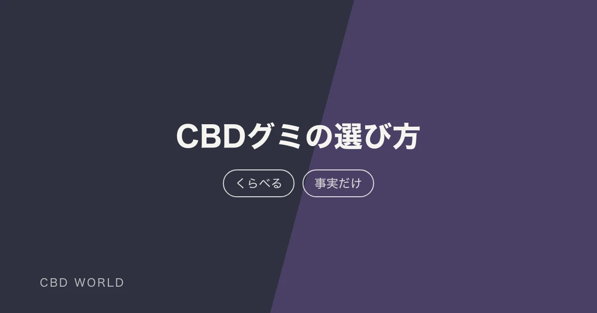 CBDグミの選び方｜実際に買える製品を比べるの説明用アイキャッチ画像